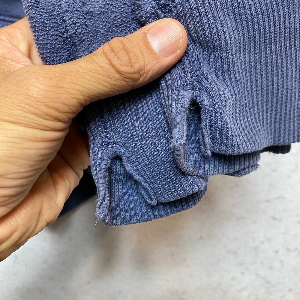 Aerie Sweatshirt Mens Small Blue Raglan Sleeve Textured French Terry Pullover - Picture 11 of 11